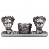 Trio Helen Kırılmaz Saksı Dekoratif Biblo Gümüş - 1
