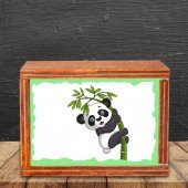 Afacan Panda Ahşap Doğal Kutulu Kupa Sevimli Panda - 3