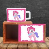 Pembe Unicorn Ahşap Doğal Kutulu Kupa - 2