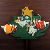 Büyük Boy Polyester Asmalı Melek Figürlü 4lü Süs Biblo 4 - 1