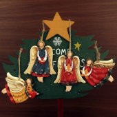 Büyük Boy Polyester Asmalı Melek Figürlü Dörtlü Süs Biblo 4 - 1