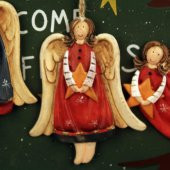 Büyük Boy Polyester Asmalı Melek Figürlü Dörtlü Süs Biblo 4 - 2