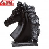 Kahverengi At Dekoratif İkili Poliüretan Biblo Hediye Seti - 2