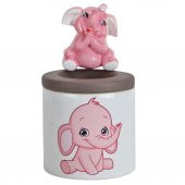 Fil Biblolu Kalemlik Seramik Pembe - 1