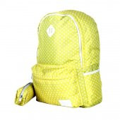 Eye Q Sarı Beyaz Puantiyeli Okul Ve Seyahat Sırt Çantası Kalemlik Hediyeli - 1