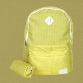 Eye Q Sarı Beyaz Puantiyeli Okul Ve Seyahat Sırt Çantası Kalemlik Hediyeli - 2