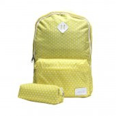 Eye Q Sarı Beyaz Puantiyeli Okul Ve Seyahat Sırt Çantası Kalemlik Hediyeli - 3
