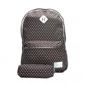 Eye Q Kahve Beyaz Puantiyeli Okul Ve Seyahat Sırt Çantası Kalemlik Hediyeli - 3