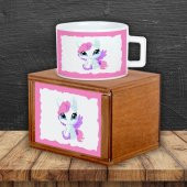 Sevimli Papcik Unicorn Ahşap Doğal Kutulu Kupa - 1