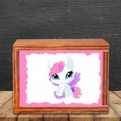 Sevimli Papcik Unicorn Ahşap Doğal Kutulu Kupa - 3