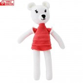 Amigurumi Organik El Örgüsü Sevimli Pembe Beyaz Ayıcık - 1