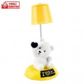 Sevimli Taraftar Panda Sarı Lacivert Panda Masa Gece Lambası Işıklı Biblo - 2