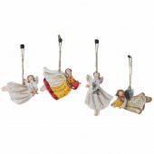 Büyük Boy Polyester Asmalı Melek Figürlü Dörtlü Süs Biblo 16 - 1