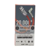 TEKNOWAY LIGHTNING 120W HIZLI ŞARJ KABLOSU TURUNCU thumbnail 4