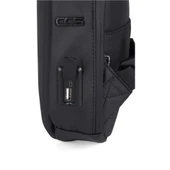 Ccs Usb Çıkışlı Omuz Askılı Sırt ve Göğüs Çantası Siyah thumbnail 8
