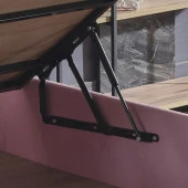 Niron  Pinky Baza ve Başlık - 100x200 cm Tek Kişilik Sandıklı Pembe Kumaş Baza ve Başlığı Silinebilir thumbnail 4