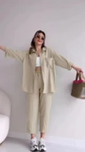 Keten Günlük İkili Takım Elbise Pantolon Gömlek thumbnail 3