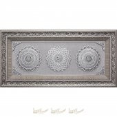 72x148cm Amener Resulu- Esmaül Hüsna- Ayetel Kürsi Papatya Modeli 3 lü Ayet Çerçeve Tablo - 3