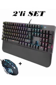 2'li Set X15 Mouse Fare VE GK60 Oyuncu Klavyesi Bilek Destekli Klavye RGB klavye mouse Fare seti pc - 1