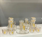 Pax 18 Parça Exclusive Lüks Kulplu Çay Seti Platin - 1