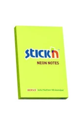 Hopax Yapışkanlı Not Kağıdı 51x76mm 100 Yaprak Fosforlu Sarı - 1