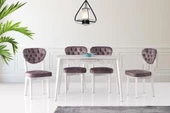 Milano Mdf Kristal Masa +4 Adet Gala Sandalye Takım - 1