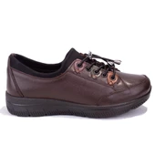 Dagoster DZA07-122042642 Kahve Ortopedik Günlük Deri Kadın Ayakkabı - 2