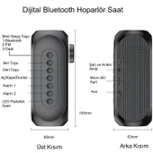 HyMark Bluetooth S8 RGB Led Işıklı Dijital Saat Alarm Şarjlı Hoparlör MP3 Fm Çok Fonksiyonlu Speaker - 8