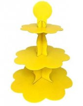 Düz Sarı Renk Cupcake Standı - 1