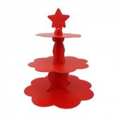 Düz Kırmızı Renk Cupcake Standı - 1