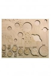 Ahşap Güneş Sistemi Gezegenler Sistemi Eğitici Puzzle Yapboz - 1
