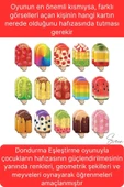 Dondurma Eşleştirme Beceri Zeka Geliştirme El Göz Algı Koordinasyon Okul Öncesi Kutulu Oyunu Puzzle - 3