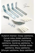 Deprem Güvenliği Dolap Duvara Sabitleme Aparatı Seti Mobilya Portmanto Gardırop Eşya L Demir Gönye - 4