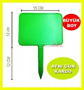 Açılı Saplamalı Yaz Sil Pazarcı Manav Plastik Fiyat Etiketi Büyük Boy Yeşil Renk 10 Adet - 1