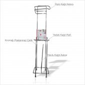 Küf Pas İz Yapmaz Paslanmaz Kromajlı Ayaklı Çelik Rulo Kağıt Havluluk Peçetelik Dispanser Kağıtlık - 2