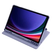 Zore Galaxy ile uyumlu Tab S9 Kılıf Termik Kalem Bölmeli Dönebilen Standlı Kılıf - 10