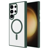 Zore Galaxy ile uyumlu S24 Ultra Kılıf M-safe Şarj Özellikli Krom M-safe Silikon Kapak - 7