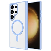 Zore Galaxy ile uyumlu S24 Ultra Kılıf M-safe Şarj Özellikli Krom M-safe Silikon Kapak - 5