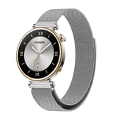 Zore Huawei ile uyumlu GT4 41mm KRD-01 18mm Metal Hasır Kordon - 12