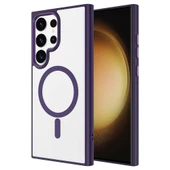 Zore Galaxy ile uyumlu S24 Ultra Kılıf M-safe Şarj Özellikli Krom M-safe Silikon Kapak - 3
