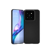 Zore Xiaomi ile uyumlu Mi 14 Kılıf M-safe Şarj Özellikli 600D Kevlar Krek Karbon Kapak - 7
