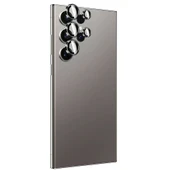 Zore Galaxy ile uyumlu S24 Ultra Titanium Premium Temperli Kamera Lens Koruyucu - 4