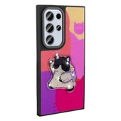 Zore Galaxy ile uyumlu S24 Ultra Kılıf Parlayan Kabartmalı İkonik Figürlü Amas Silikon Kapak - 7