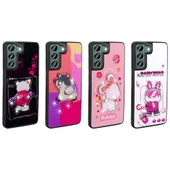 Zore Galaxy ile uyumlu S21 FE Kılıf Parlayan Kabartmalı İkonik Figürlü Amas Silikon Kapak - 2