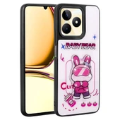 Zore Realme ile uyumlu C55 Kılıf Parlayan Kabartmalı İkonik Figürlü Amas Silikon Kapak - 8