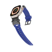 Zore Apple ile uyumlu Watch 7 45mm KRD-108 Metal Başlıklı Silikon Kordon - 3