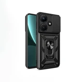 Zore İnfinix ile uyumlu Hot 30i Kılıf Magnetik Standlı Kamera Korumalı Sürgülü Vega Kapak - 11