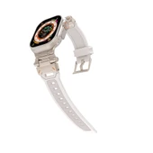 Zore Apple ile uyumlu Watch Ultra 49mm KRD-108 Metal Başlıklı Silikon Kordon - 5