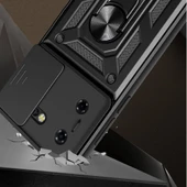 Zore Tecno ile uyumlu Pova 5 Kılıf Magnetik Standlı Kamera Korumalı Sürgülü Vega Kapak - 3