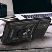Zore Galaxy ile uyumlu A34 Kılıf Magnetik Standlı Kamera Korumalı Sürgülü Vega Kapak - 6